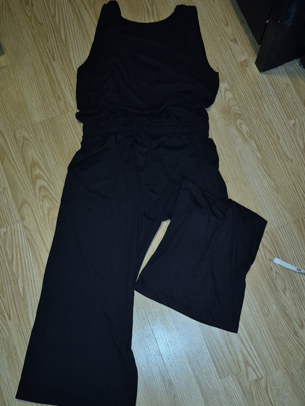Wilfred Free Black Sleeveless Wide-Leg Jumpsuit with Drawstring Waist Size L